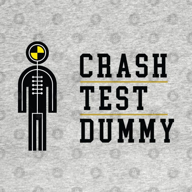 Crash Test Dummy Stickman Yellow Safety Testman with Black Dark Text and Yellow Line Separated by ActivLife